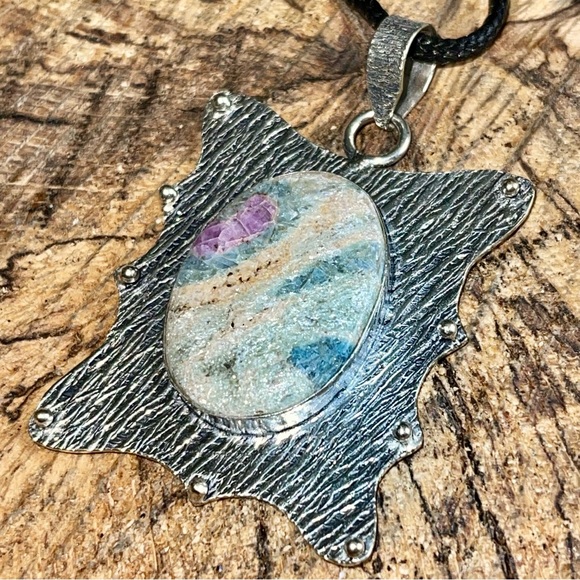 Ruby Fuschite Pendant 2” - Picture 2 of 7